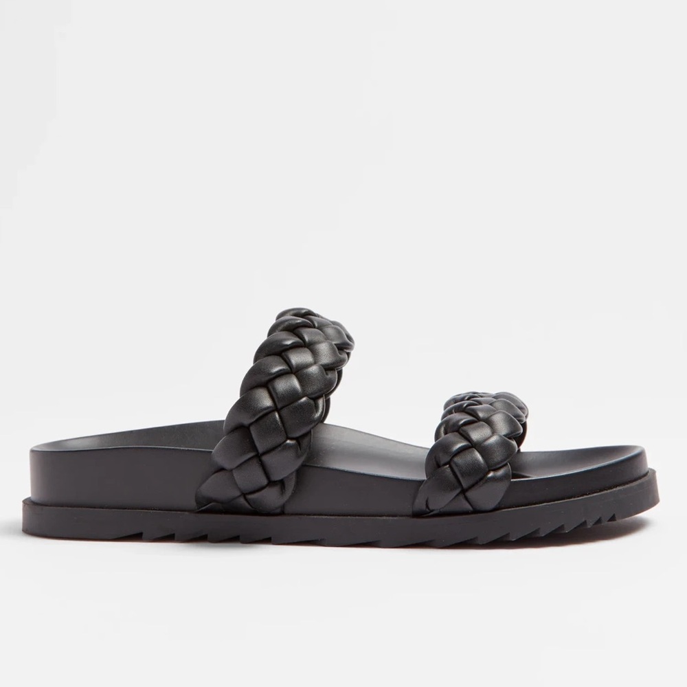Target Black Braided Double-Strap Slide Sandals